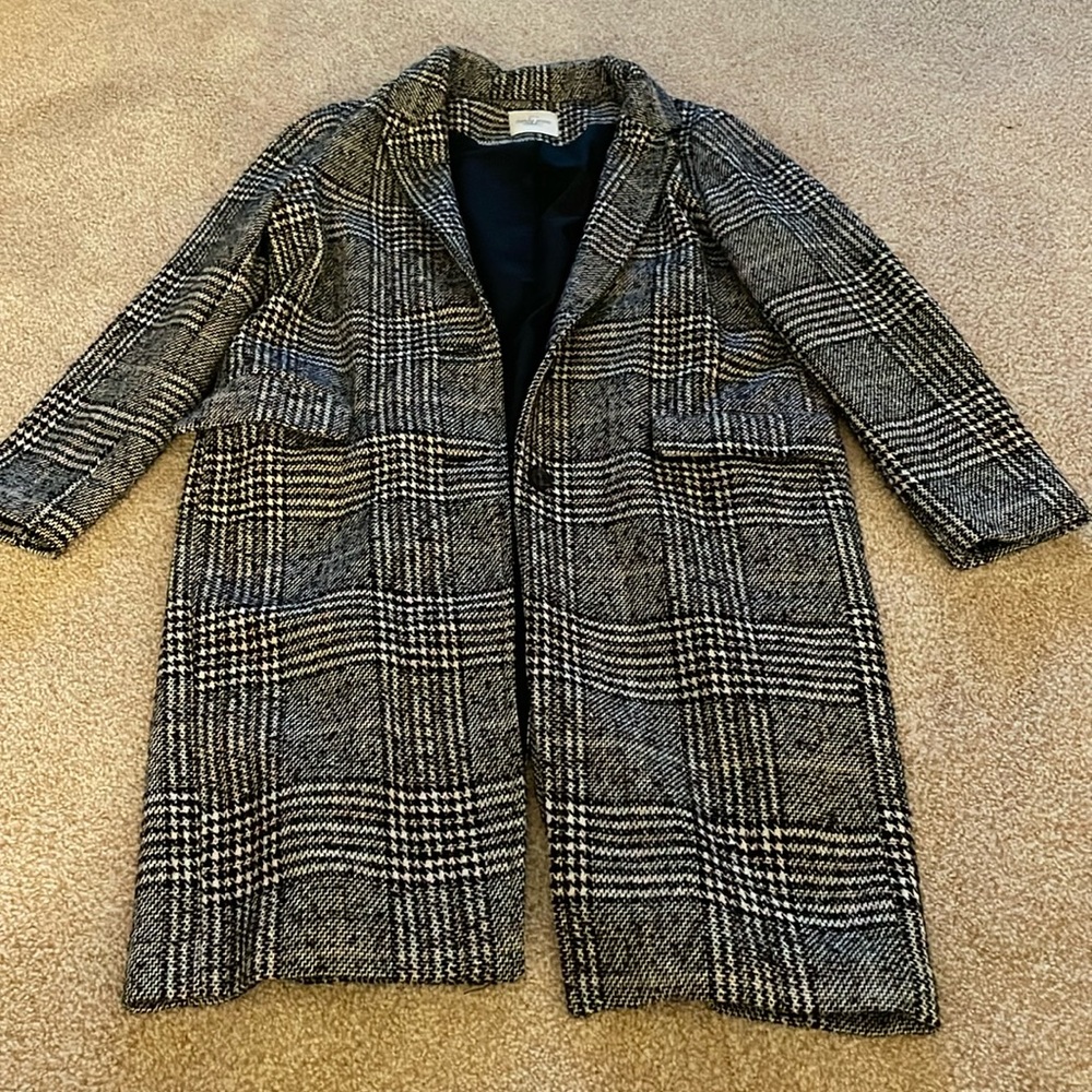 Carly Jean Los Angeles CJLA Eloise Plaid Coat size S